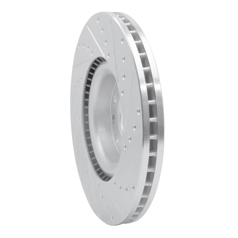 Audi A6 Brake Rotor (1) - Front Left - R1 Concepts - Drilled & Slotted - Silver - `99-`04